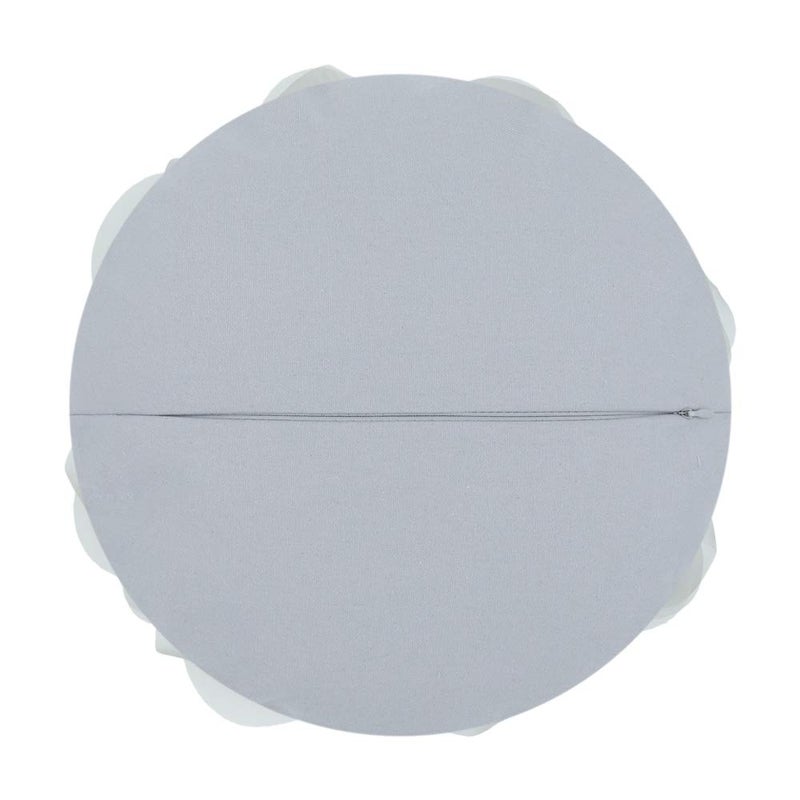 JWH Stereo Flower Throw Pillow Covers Aesthetic Decorative Floral Accent Pillow Cases Round Cushion Handmade Pillowcase for Bedroom Bed Couch Living Room 12 Inch Light Grey - Image 2